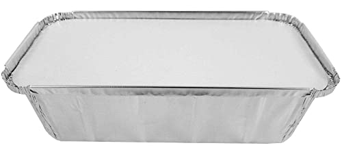 JHUS 25pans 2 lb. Aluminum Foil Loaf/Bread Pan Baking Tins w/Foil Board Lid Bread pans Baking sheet Baking supplies Cake pan Bread loaf Baking pan Kitchen set Bread pan Baking pans set Baking se