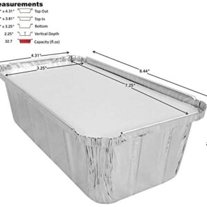 JHUS 25pans 2 lb. Aluminum Foil Loaf/Bread Pan Baking Tins w/Foil Board Lid Bread pans Baking sheet Baking supplies Cake pan Bread loaf Baking pan Kitchen set Bread pan Baking pans set Baking se