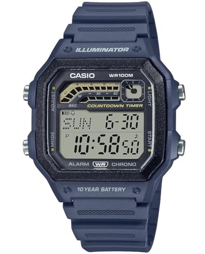 Casio Illuminator 10-Year Battery Alarm Chronograph Countdown Timer Men's Watch WS1600H-2AV