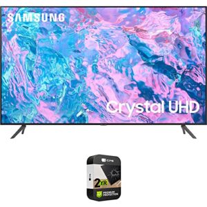 samsung un58cu7000 58 inch crystal uhd 4k smart tv bundle with 2 yr cps enhanced protection pack (2023 model)