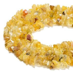 pltbeads 5-8mm natural yellow opal gemstone chips beads healing crystals waist bracelets necklace kit irregular stone diy crafts design jewelry making