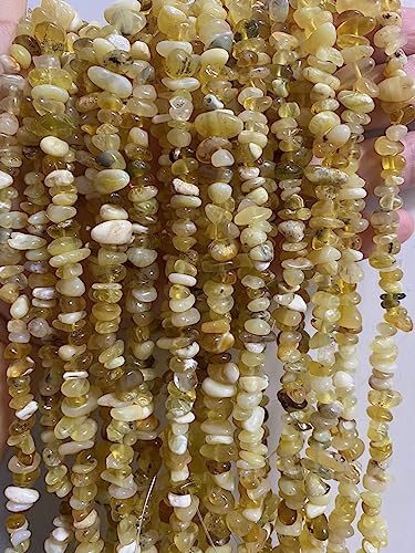 PLTbeads 5-8mm Natural Yellow Opal Gemstone Chips Beads Healing Crystals Waist Bracelets Necklace Kit Irregular Stone DIY Crafts Design Jewelry Making