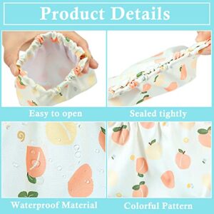 JOINDO Mini Makeup Bag, 2PCS Pocket Cosmetic Bag, Waterproof Printed Floral Makeup Pouch, Small Makeup Bag for Purse Travel Makeup Organizer Bag for Lipstick Headphones Jewelry (Orange&Apricot)