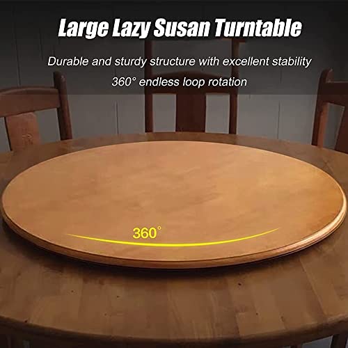 ZJIEX 28in 32in 36in 40in Wooden Turntable Tray, Kitchen Lazy Susan, Tabletop Rotating Serving Plate, 360° Swivel Tray, Not Tilted, Easy To Share Food (Color : Haitang color, Size : 40in/100cm)