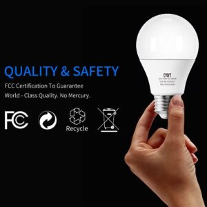 CYLYT A19 LED Light Bulb 60W Equivalent, Daylight White 5000K, 9W Energy Saving Bulbs, Focos LED para Casa, E26 Standard Base, for Kitchen Bedroom Indoor Outdoor, 800 Lumen, Non-diammable, 4-Pack