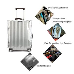 Sanseenia Luggage Covers for Suitcase, 18 20 22 24 Inch Full Transparent Suitcase cover, Clear PVC Thicken Travel Luggae Protector Cover (28 Inch)