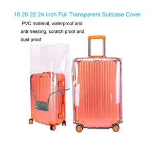 Sanseenia Luggage Covers for Suitcase, 18 20 22 24 Inch Full Transparent Suitcase cover, Clear PVC Thicken Travel Luggae Protector Cover (28 Inch)