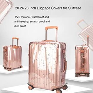 Sanseenia Luggage Covers for Suitcase, 18 20 22 24 Inch Full Transparent Suitcase cover, Clear PVC Thicken Travel Luggae Protector Cover (28 Inch)