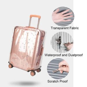 Sanseenia Luggage Covers for Suitcase, 18 20 22 24 Inch Full Transparent Suitcase cover, Clear PVC Thicken Travel Luggae Protector Cover (28 Inch)