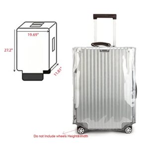 Sanseenia Luggage Covers for Suitcase, 18 20 22 24 Inch Full Transparent Suitcase cover, Clear PVC Thicken Travel Luggae Protector Cover (28 Inch)