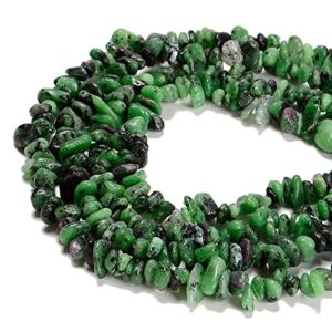 pltbeads 7-8mm natural ruby zoisite gemstone chips beads healing crystals waist bracelets necklace kit irregular stone diy crafts design jewelry making