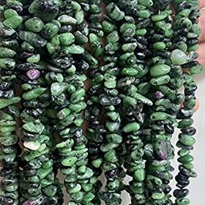 PLTbeads 7-8mm Natural Ruby Zoisite Gemstone Chips Beads Healing Crystals Waist Bracelets Necklace Kit Irregular Stone DIY Crafts Design Jewelry Making