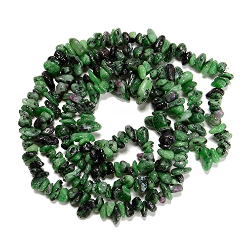 PLTbeads 7-8mm Natural Ruby Zoisite Gemstone Chips Beads Healing Crystals Waist Bracelets Necklace Kit Irregular Stone DIY Crafts Design Jewelry Making