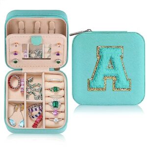 parima travel jewelry case for women fashion, a initial jewelry case| travel jewelry case organizer| small blue jewelry case| mini jewelry travel case for girls jewelry box| teen girl gifts trendy stuff