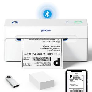 polono bluetooth thermal shipping label printer, wireless 4x6 shipping label printer for small business, support android, iphone, windows, and mac, widely used for ebay, amazon, shopify, etsy, usps
