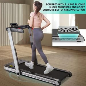 Treadmills for Home, Walking Pad Treadmill Under Desk，2 in 1 Foldable Treadmill Standing , Portable Running Machine Max 300 LBS Weight for Office and Apartment with Speaker,APP, Remote Control