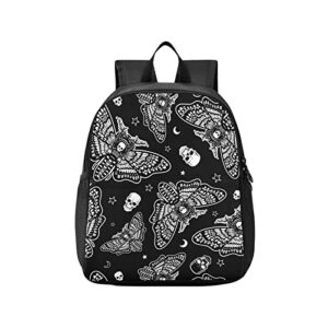 Sletend Toddler Backpack Gothic Skull Moth Waterproof Mini Backpack Boys/Girls Cute Small Backpack Kindergarten Pre School Bags (S)