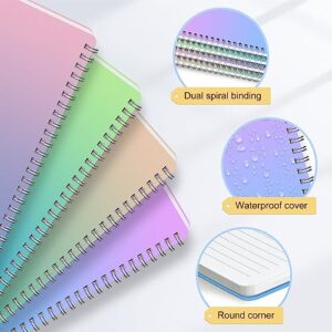 Spiral Notebook, 5.7" x 8.3" College Ruled Notebook with 4 Colors Spiral Journals for Women, 80 Sheets / 160 Pages Per Journal with Twin-Wire Binding, Thick Plastic Hardcover and 8mm Ruled Lined