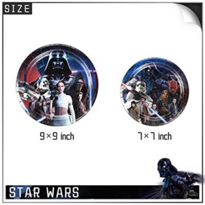 41Pack Star War Party Supplies include 20 plates, 20 napkins 1 Tablecloth for Star War birthday party decoration
