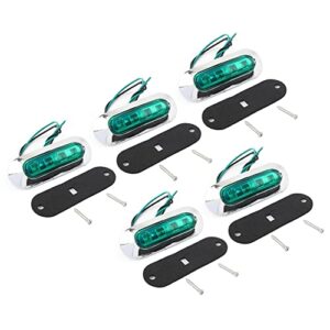 Lirun Motorcycle 5 Pcs Universal 4 LED Side Marker Clearance Light Green Lens For Truck Trailer Pickup SUV Caravan