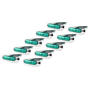 Lirun Motorcycle 10 Pcs Universal 4 LED Side Marker Clearance Light Green Lens For Truck Trailer Pickup SUV Caravan