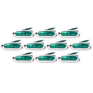 Lirun Motorcycle 10 Pcs Universal 4 LED Side Marker Clearance Light Green Lens For Truck Trailer Pickup SUV Caravan