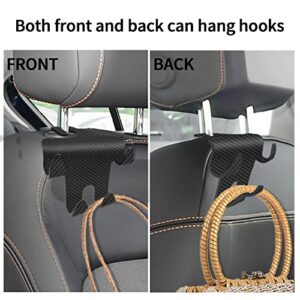 Nicyop 1Pcs Car Seat Headrest Hook,Hanger Storage Organizer,Carbon Fiber Car Hooks for Purses and Bags,Universal Auto Interior Accessories(Black)