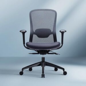 ergonomic mesh office chair, mid back computer executive desk chair with 4d armrests, slide seat, tilt lock and lumbar support