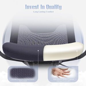 Ergonomic Mesh Office Chair, Mid Back Computer Executive Desk Chair with 4D Armrests, Slide Seat, Tilt Lock and Lumbar Support