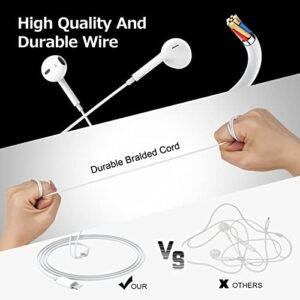 Apple Earbuds, 2 Pack iPhone Wired with Lightning Connector [Apple MFi Certified] Wired Earphones with Microphone Volume Control Music and Calling Headphones for iPhone 14/13/12/11/SE/X/XR/XS/8/7