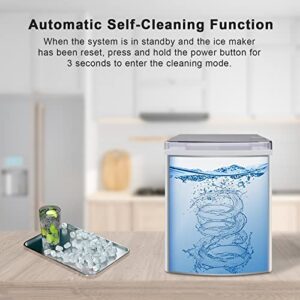 Ice Maker Countertop - 35Lbs/24H Auto Self-Cleaning, 18 Bullect Ice Cubes in 12 Mins, Portable & Compact Ice Maker Machine with Ice Scoop & Baske for Home/Kitchen/Party/Camping,Silver