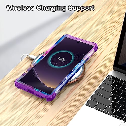 Hekodonk for Samsung Galaxy Note 10 Plus Case,Heavy Duty Shockproof Protection Hard Plastic+Silicone Rubber Hybrid 3 in 1 Drop Protective Case for Samsung Galaxy Note 10 Plus Purple Blue Marble