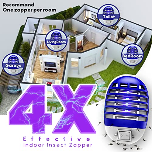 4 Pack Bug Zapper, LED Attract Mosquito and Fly Killer for Indoor Use, Effective Plug in Solution for Home and Office