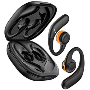 jzones open ear headphones wireless bluetooth 5.3, open ear earbuds with dual 16.2mm dynamic drivers 60 hours playtime waterproof sport earbuds for android iphone tv
