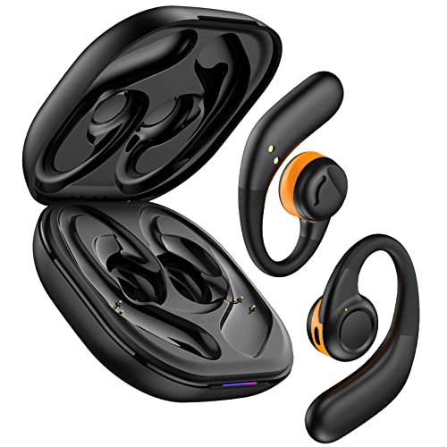 Jzones Open Ear Headphones Wireless Bluetooth 5.3, Open Ear Earbuds with Dual 16.2mm Dynamic Drivers 60 Hours Playtime Waterproof Sport Earbuds for Android iPhone TV