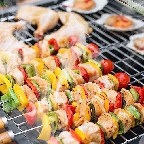 Charcoal Grill Outdoor BBQ Grill, Extra Large Cooking Area 794 Square Inches with Two Individual & Adjustable Charcoal Tray, Foldable Side Tables for Outdoor Cooking Backyard Camping Picnics By DNKMOR