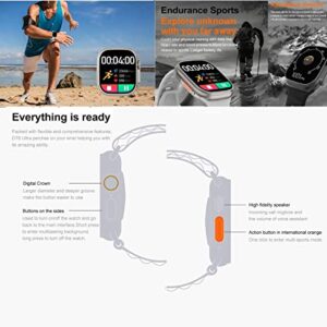 49 mm DT8 Ultra Smart Watch Wireless Charging Series 8 NFC 2.0 Inch Large Screen 49 mm (GPS Track, Thermometer) for Men and Women Sports Smart Watch IP67 Life Waterproof Wireless Charging (Gray)