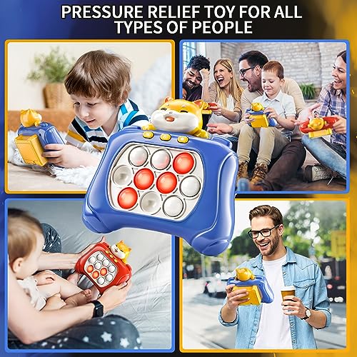 TEMI Handheld Bubble Game for Kids 6-12, Squeeze Sensory Push Bubble Stress Light Up Toy, Birthday Gifts for 6 7 8 9 10 11 12 Year Old Girls & Boys & Teens