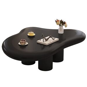 guyii cloud coffee table, cute end table, modern coffee table, black cartoon coffee table, irregular indoor tea table for living room with 4 legs, 38.58"