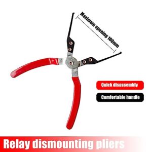 Dewkou Pack-1 Car Relay Disassembly and Assembly Clamp, Multifunctional Car Puller Plier, Car Relay Disassembly Clamp Relay Extraction Pliers (Red)