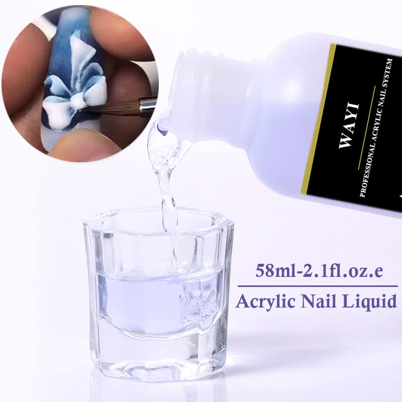 Acrylic Nail Kit - 3PCS 30g Acrylic Powder and 58ml Acrylic Liquid Monomer Set Acrylic Professional Nails Art Kit for Beginners Acrylic Nail Powder Nail Forms Brush Home DIY Extension Carving