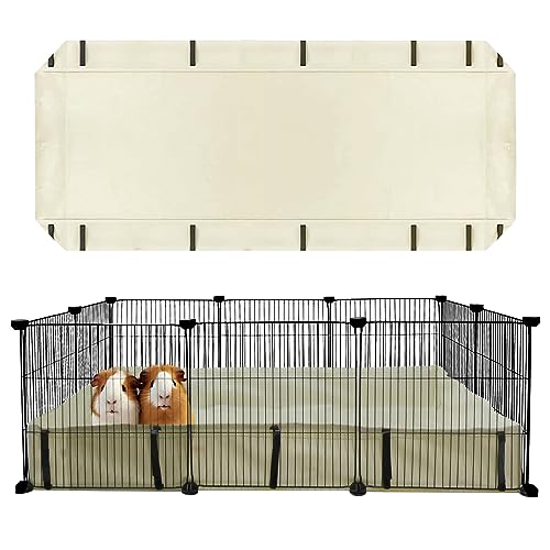 FULUE Guinea Pig Waterproof Cage Liner C&C 2x3,Guinea Pig Cage Canvas Bottom Replacement 42x28 Beige (C&C 2x3)