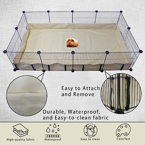 FULUE Guinea Pig Waterproof Cage Liner C&C 2x3,Guinea Pig Cage Canvas Bottom Replacement 42x28 Beige (C&C 2x3)