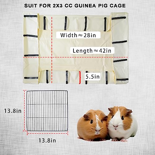 FULUE Guinea Pig Waterproof Cage Liner C&C 2x3,Guinea Pig Cage Canvas Bottom Replacement 42x28 Beige (C&C 2x3)