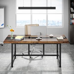 Tribesigns 6FT Conference Table, Rectangular Meeting Table, 70.86L * 31.49 W inches Seminar Table, Large Computer Desk for Office,Rustic Boardroom Desk