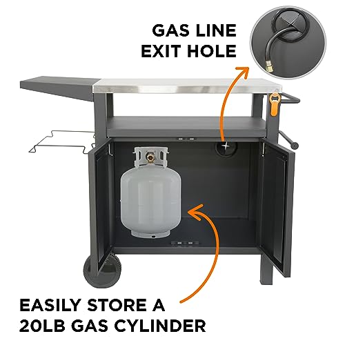 EMBERLI XL Grill Cart Outdoor with Storage - Modular BBQ Cart, Bar Patio Kitchen Island Prep Stand Cabinet