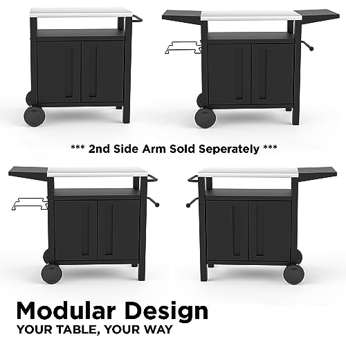 EMBERLI XL Grill Cart Outdoor with Storage - Modular BBQ Cart, Bar Patio Kitchen Island Prep Stand Cabinet