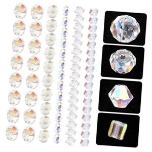 Didiseaon 270 Pcs Transparent Ab Colored Beads Clear Glass Beads Clear Necklace Charm Necklace Bead Bracelet Making Kit Glass Beads for DIY Gemstones and Crystals Bracelets DIY Glass Beads