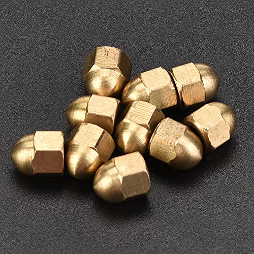 Brass Acorn Nut Kit Dome Brass Acorn Nuts, Silicone Caulking Tool Head Cap Hex Nuts Set Vehicle Fasteners (M4(20PCS))