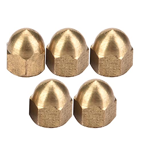 Brass Acorn Nut Kit Dome Brass Acorn Nuts, Silicone Caulking Tool Head Cap Hex Nuts Set Vehicle Fasteners (M4(20PCS))